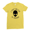 i don't believe in humans Ladies Fitted T-Shirt