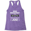 never underestimate an old man who was born in june Racerback Tank