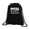 pantera fucking hostile Drawstring Bags