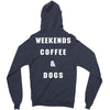 weekends coffe and dogs white back Zipper Hoodie