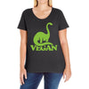 vegan dinosaur best trending Ladies Curvy T-Shirt