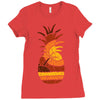 pineapple and beach Ladies Fitted T-Shirt