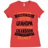 Super Cool Grandpa Of A Freaking Awesome Grandson Ladies Fitted T-Shirt
