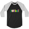 softball neon rhinestud 3/4 Sleeve Shirt