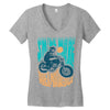 smile more, ride a motorcycle Women's V-Neck T-Shirt