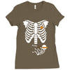 pregnant skeleton baby costume halloween maternity ninja ladies Ladies Fitted T-Shirt