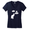 pussy chicken tshirt funny cat bird humor tee rooster Women's V-Neck T-Shirt