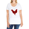 chiken red Ladies Curvy T-Shirt