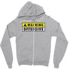 warning offensiv Zipper Hoodie