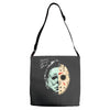 random acts of murder Adjustable Strap Totes