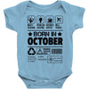 Born In October Baby Onesie