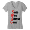 saved with amazing grace Women's V-Neck T-Shirt