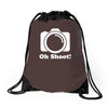 oh shoot camera Drawstring Bags