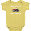 red tractor boy Baby Onesie