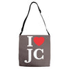 i love jesus christ Adjustable Strap Totes