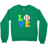 love baseball neon rhinestuds Crewneck Sweatshirt