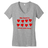 my heart is filled with love Women's V-Neck T-Shirt