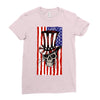 july 4th skull Ladies Fitted T-Shirt