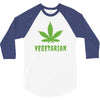 Vegetarian Pot Leaf 3/4 Sleeve Shirt