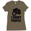 i shoot people t shirt funny photographer tee camera photography digit Ladies Fitted T-Shirt
