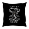 funny rfart ninja Throw Pillow
