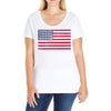 t-rex vintage american flag Ladies Curvy T-Shirt