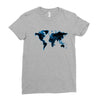 World Map Design Ladies Fitted T-Shirt
