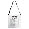 June Girl Facts Gemini Adjustable Strap Totes