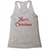 merry christmas red glitter Racerback Tank