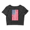 t-rex vintage american flag Crop Top