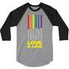 Lightsaber Rainbow - Love Is Love 3/4 Sleeve Shirt