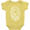 praying hands cross mary rock band baseball jersey Baby Onesie