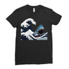 Great White Wave Shark Ladies Fitted T-Shirt