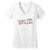 geek girl daisies Women's V-Neck T-Shirt