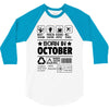 Born In October 3/4 Sleeve Shirt