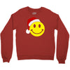 smiley face wears santa hat merry christmas Crewneck Sweatshirt