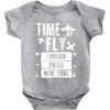 TIME TO FLY TO LONDON PARIS NEW YORK Baby Onesie