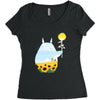 totoro sunflower Women's Triblend Scoop T-shirt