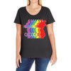 Goku Rainbow T-Shirt Ladies Curvy T-Shirt