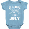 Legends Are Born In July Baby Onesie