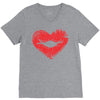 lip print heart V-Neck Tee