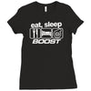 eat sleep boost Ladies Fitted T-Shirt