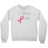 junior's breast cancer awareness i wear pink Crewneck Sweatshirt