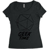 geek time Women's Triblend Scoop T-shirt