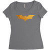 Batman Gold Logo Women's Triblend Scoop T-shirt
