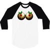 christmas pudding boobs funny 3/4 Sleeve Shirt