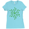 snowflake geek usb green Ladies Fitted T-Shirt