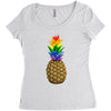 rainbow pineaplle Women's Triblend Scoop T-shirt