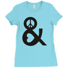 peace and love tshirt party heart tee no war stoner hippie sign ladies Ladies Fitted T-Shirt