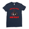 gaming hold and play Ladies Fitted T-Shirt